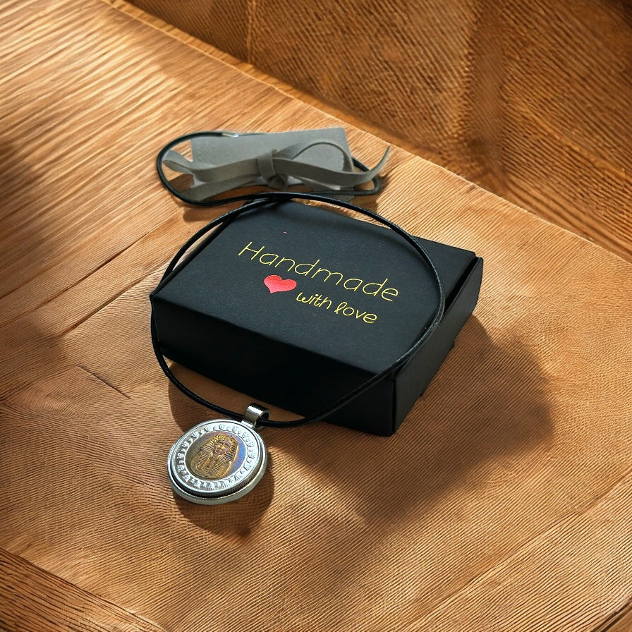 Authentic Egyptian coin necklace in luxury packaging